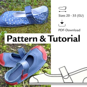 Barfuß Kinder Ballerina Schuhe Schnittmuster und Anleitung Haselnuss: PDF Download für Straßenschuhe