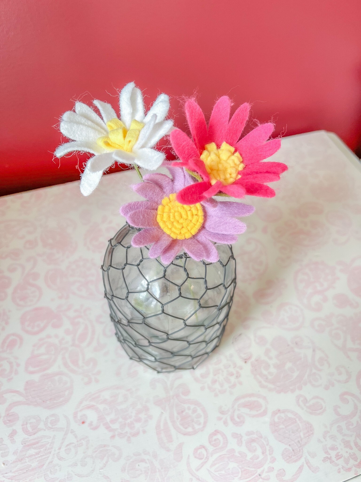 Build Your Own Bouquet Felt Daisy Single Stem Flower Etsy