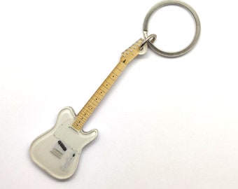 Fender Telecaster Guitar Keychain White