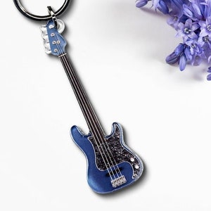 Schlüsselanhänger Gitarre Fender Tony Franklin Bassgitarre Miniatur Geschenk für ihn