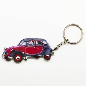 Vintage 2CV Charlston car keyring retro automotive gift idea Citroën 2 CV keyring