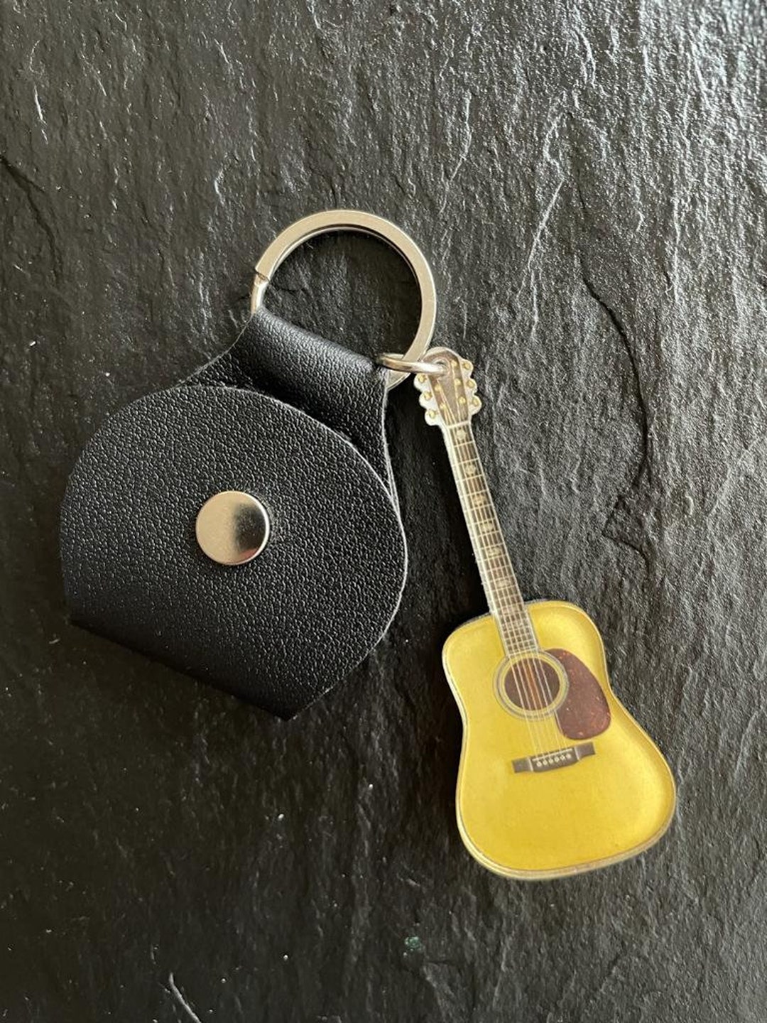 Martin Guitars D45 Acoustic Guitar Keychain With Pick Holder and 3