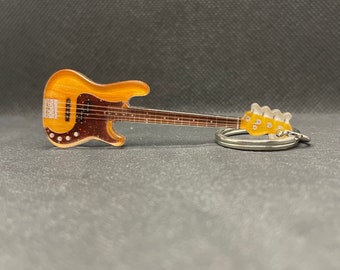 Guitar keychain Fender American Ultra Precision Bass miniature guitar musician gift for Christmas