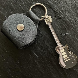 Electric Guitar Keychain with Pick Case and 3 Picks Included Guitarist Gift Musician Gift Idea