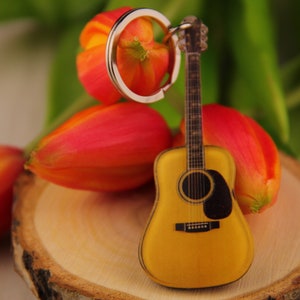 Martin D-45 Acoustic Guitar Keychain | Miniature Classical Guitar Gift Idea for a Musician