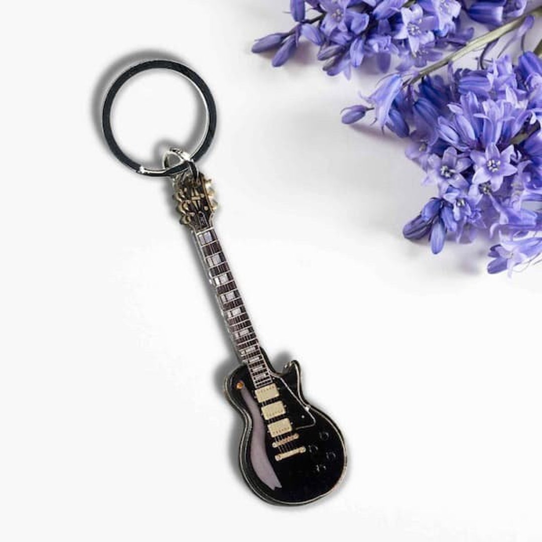 Miniature Guitar GIBSON Guitar Keychain Gibsonlp 57 Black Beauty 3PU Gloss Guitar Gift Idea for