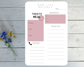 Mom Life Balance Productivity and Daily Task Printable