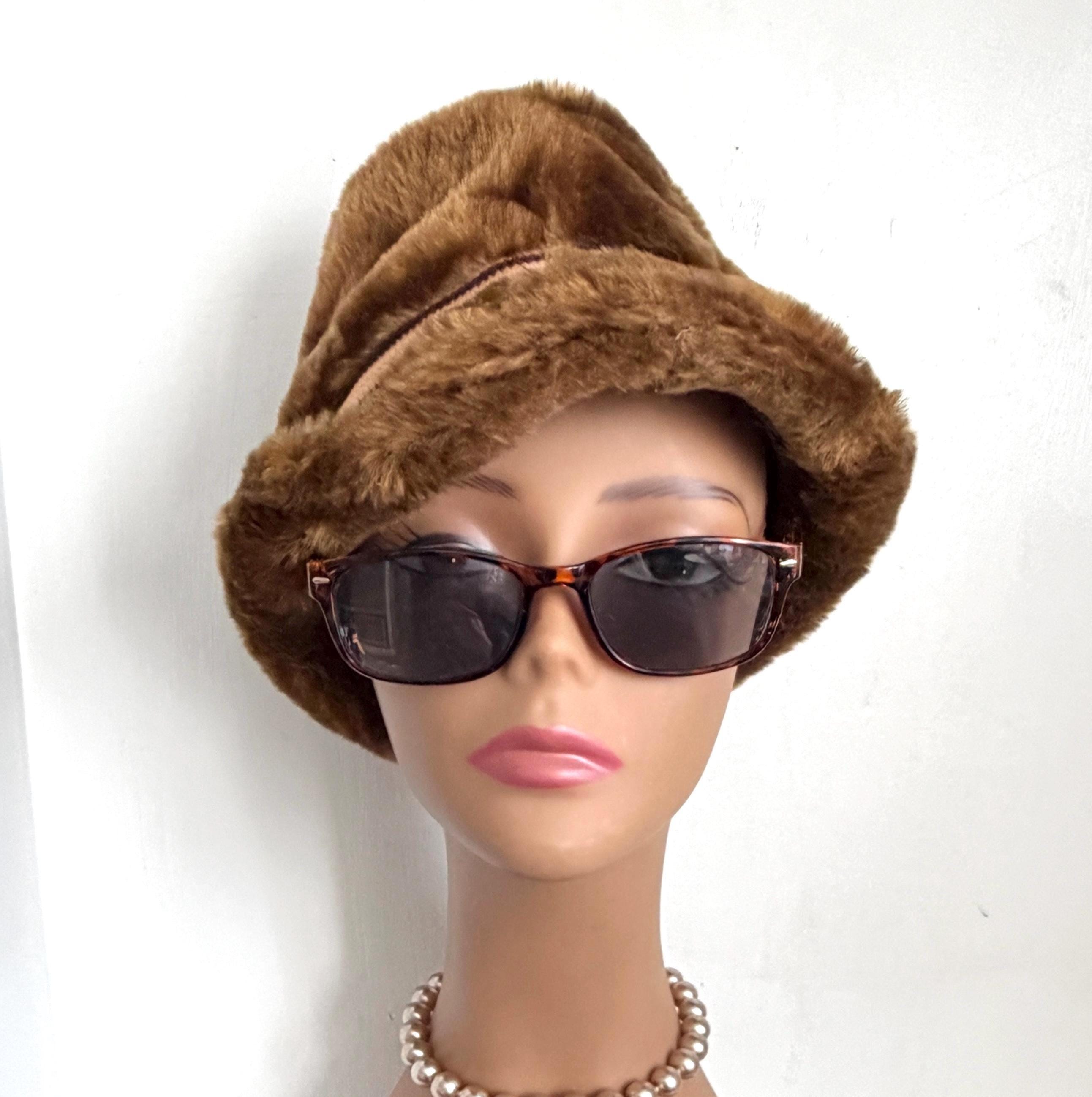 Vintage Jan Leslie Brown Hat Imported Velour Mod Theater Cosplay READ 1940s Black Velvet Rhinestone Jan Leslie Tam Saucer Hat  main image 2