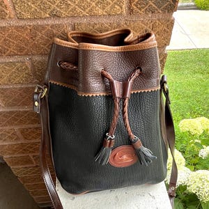 Dooney & Bourke‎ Vintage Teton AWL Red Navy Leather Backpack Drawstring Bag Dooney & Bourke Backpack Red Bags & Handbags for Women for  main image 4