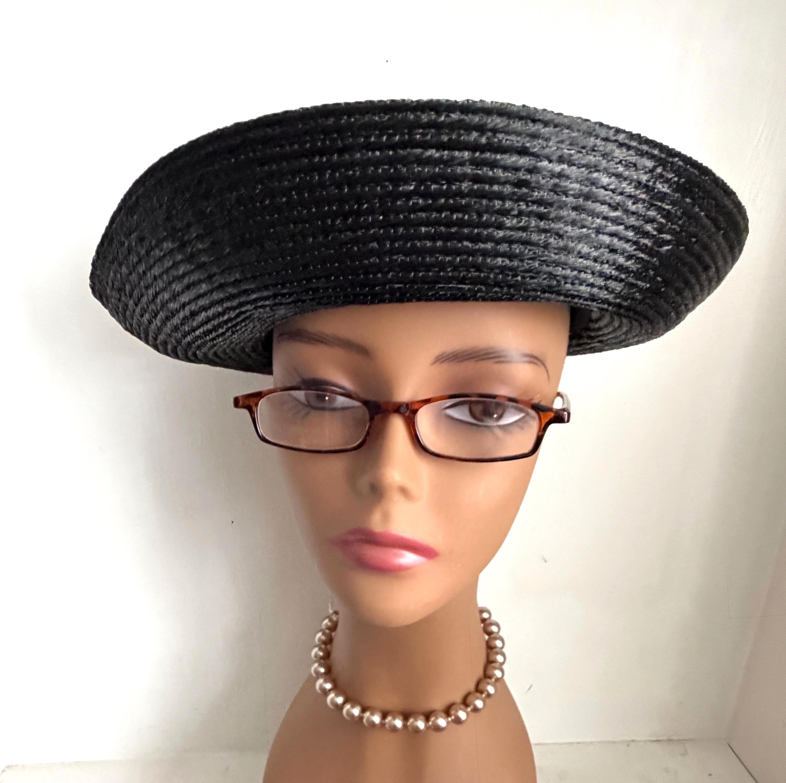 Vintage Codette Originals Black Straw Cloche Hat Bowler 1950s 1960s Size 6 3/4 1960s Bowler Hat - Etsy main image 3