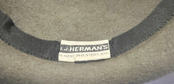 Vintage USA 60s I.J. Hermans NYC Gray 100% Wool F… - image 3