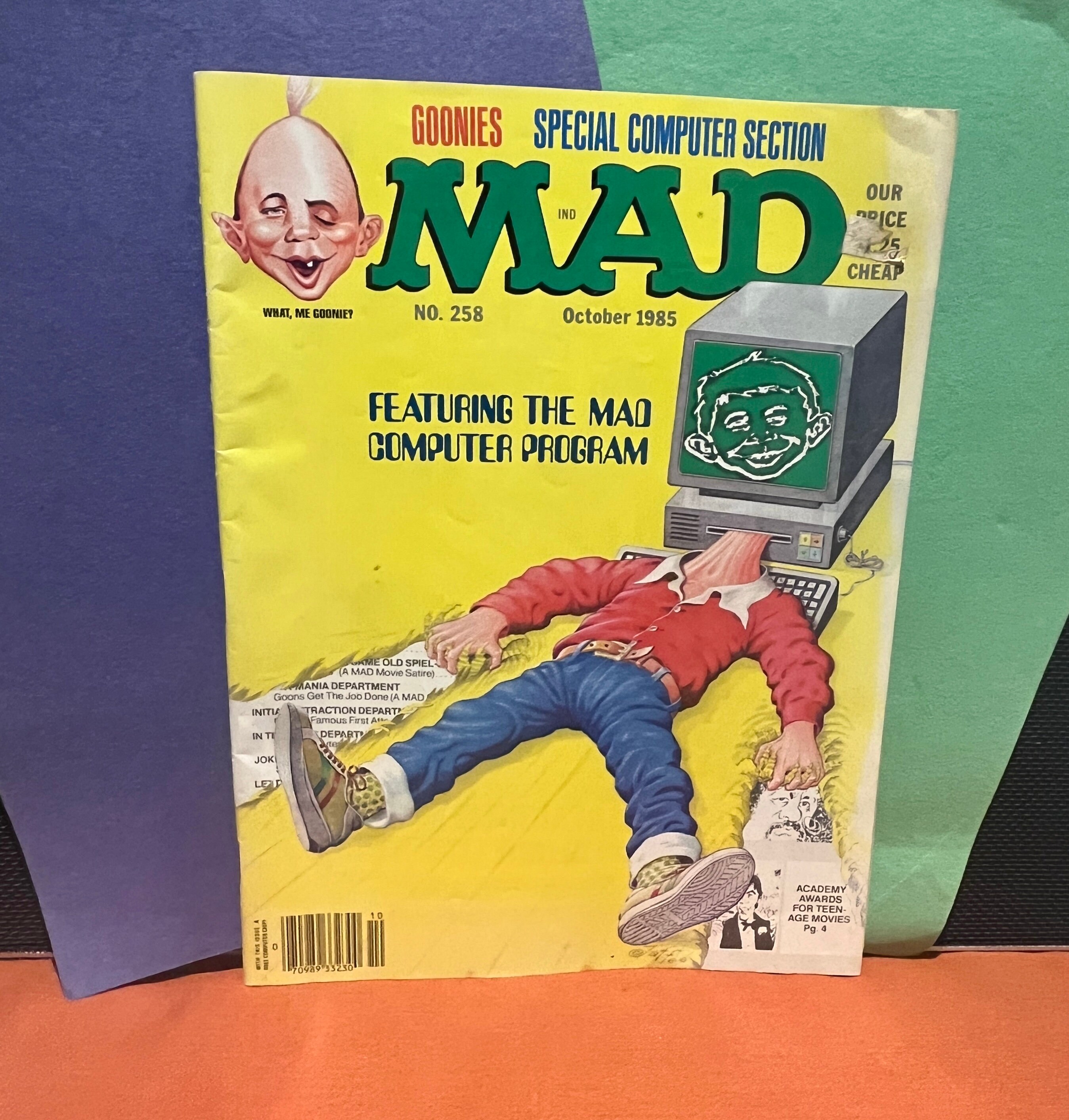 Mad Magazine October 1985 No 258 Special Computer Issue Program Goonies ...