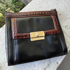 BRAHMIN Mimosa Tuscan Black Tri-Texture Multi-Purpose Bag Clutch Wallet Never Used Re-Purposed