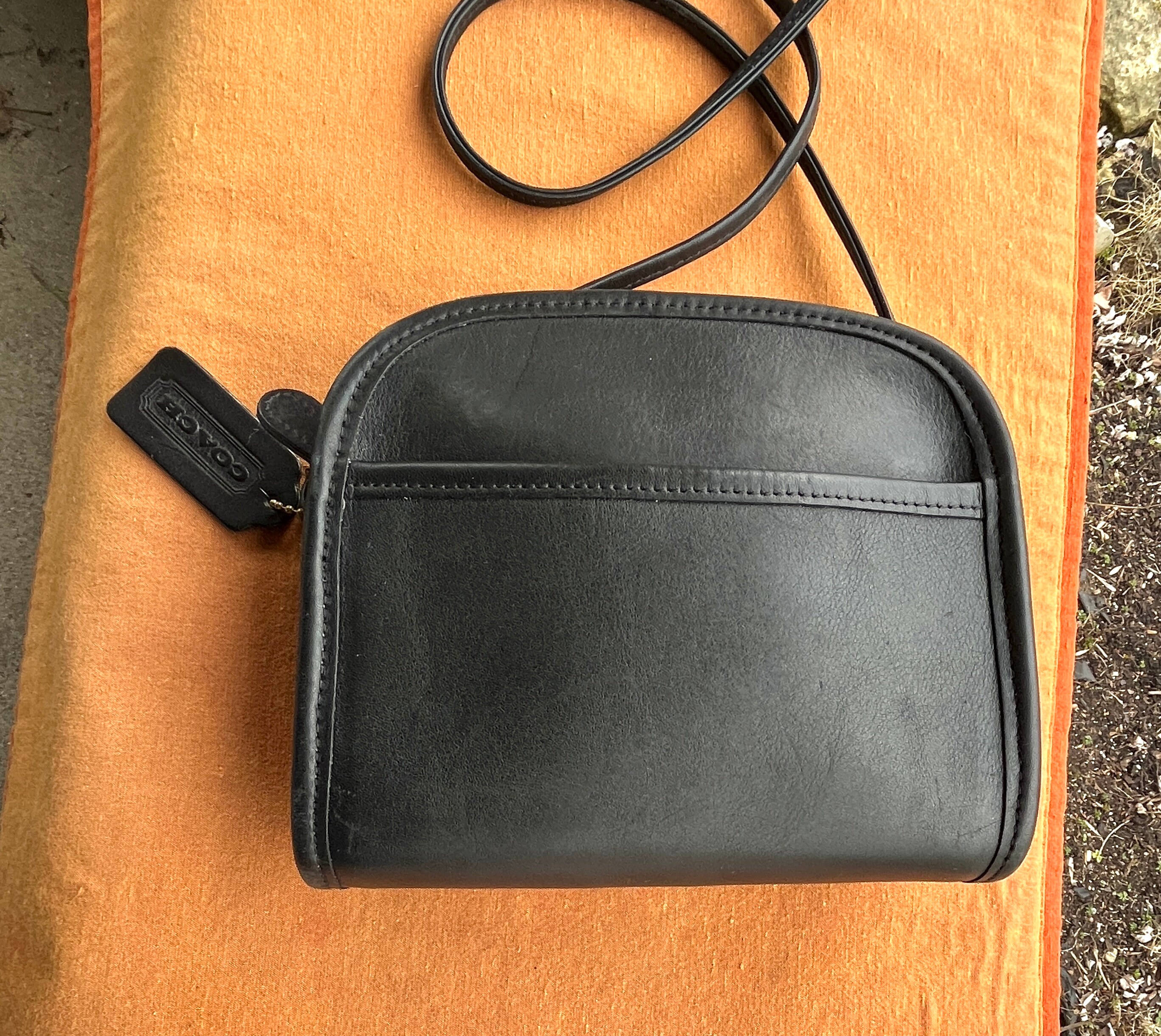 COACH Vintage 90s Y2K Abbie Zip Dark Navy Black Ink Small