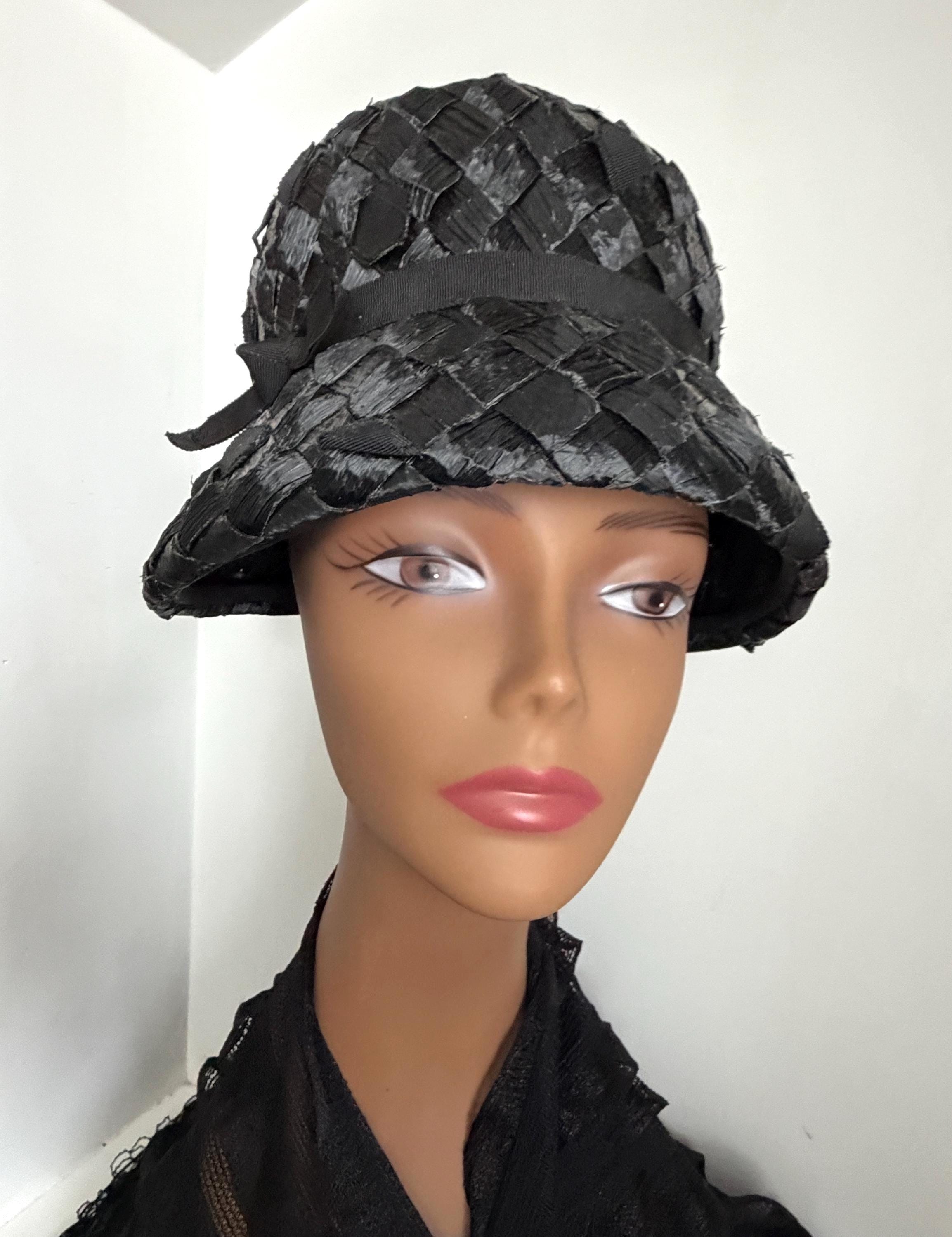 60s Black Bucket Hat - Etsy display picture 2