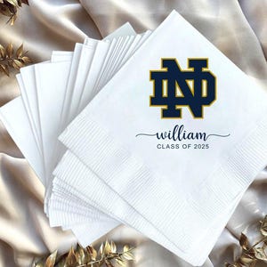 Personalized Graduation Napkins, College Logo Graduation Napkins,  Custom Graduation Party Napkins, Custom University Logo Mascot Gift