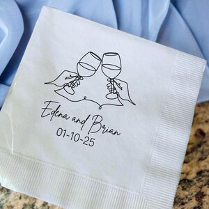 Personalized Party Napkins, Custom Wedding Napkins, Elegant Cocktail Serviettes, Custom Engagement Napkins, Custom Elegant Bar Napkins