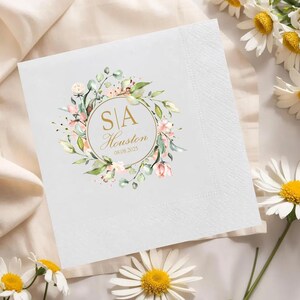 Custom Couple Name Napkins, Personalized Wedding & Anniversary Cocktail Napkins, Customized Wedding Napkins, Wedding Party Napkins