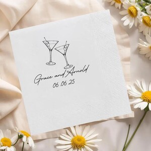 Personalized Wedding Napkins, Elegant Modern Cocktail Serviettes, Personalized Luncheon Napkins, Custom Elegant Bar Napkin, Party Napkins