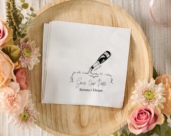 Custom Wedding Napkins, Custom Cocktail Napkins, Anniversary Napkins, Engagement Napkins, Wedding Party Napkins, Bridal Shower Napkins