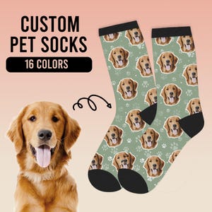 Personalized Pet Socks, Custom Pet Photo Socks, Custom Dog Socks, Custom Cat Socks, Dog Face Socks Gift, Cat Socks Gift, Dog Socks Gifts