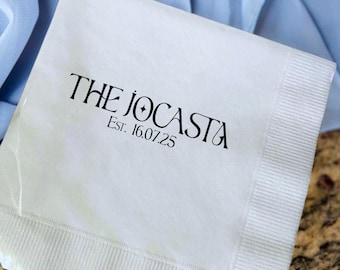 Personalized Party Napkins, Custom Napkins Wedding Monogram, Logo Paper Printed Cocktail Napkins, Personalized Wedding Decor Event Napkins