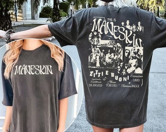 Måneskin サイン入り Tシャツ Maneskin Rock Band Vintage T-shirt, Maneskin Album Shirt