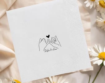 Personalized Napkins, Wedding Cocktail Napkins, Wedding Anniversary Engagement Printed, Custom Monogram Napkins, Custom luncheon Napkins