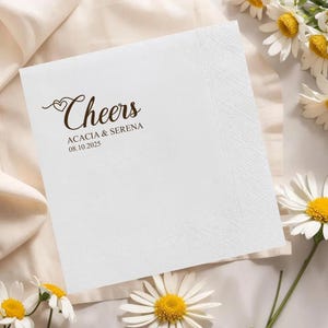 Personalized Wedding Napkins, Custom Anniversary Party Napkins, Wedding Reception Napkins, Personalized Cocktail Napkins, Modern Napkins
