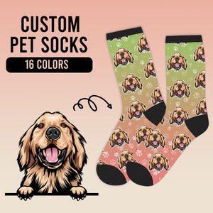 Custom Pet Photo Socks, Personalized Pet Socks, Custom Dog Socks, Custom Cat Socks, Cat Dad Gift, Dog Dad Gifts, Dog Face Socks Gift