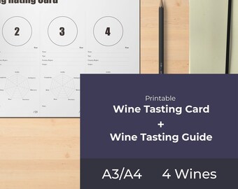 Wine Tasting Score Card - 4 Wines