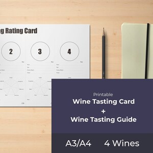 Wine Tasting Score Card - 4 Wines