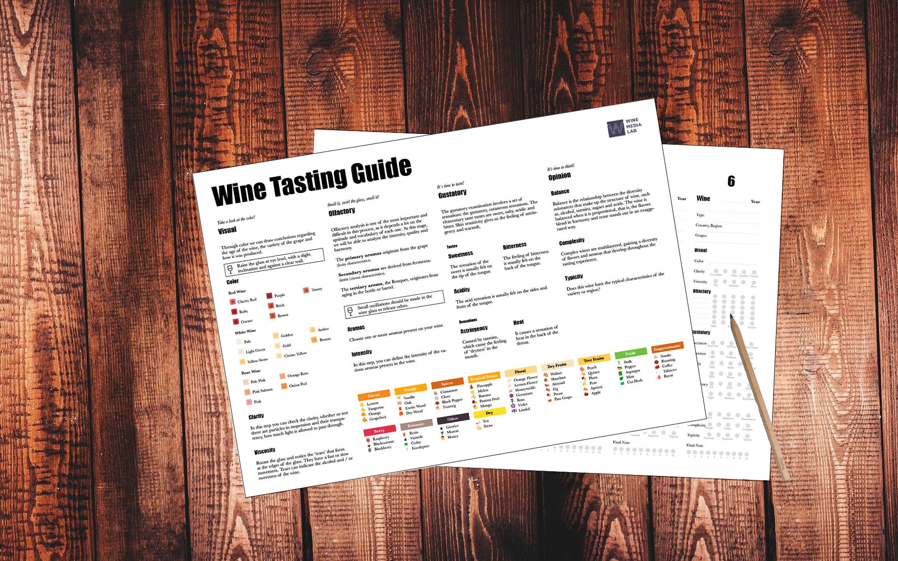 Wine Tasting Printable Sheet - Etsy