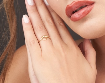 Dainty Knot Ring • Friendship Silver Ring • Eternity Ring • Gift For Her •  Delicate 14K Gold Ring • Christmas Gift