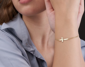 Cross Bracelet • Dainty Cross Bracelet • Unisex Cross Bracelet • Christian Gift • Gift for Him/Her
