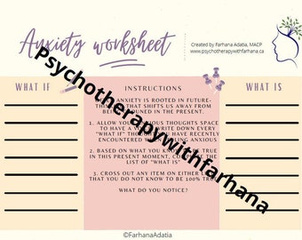 Foglio di lavoro sull'ansia: sfida e impara (download PDF)