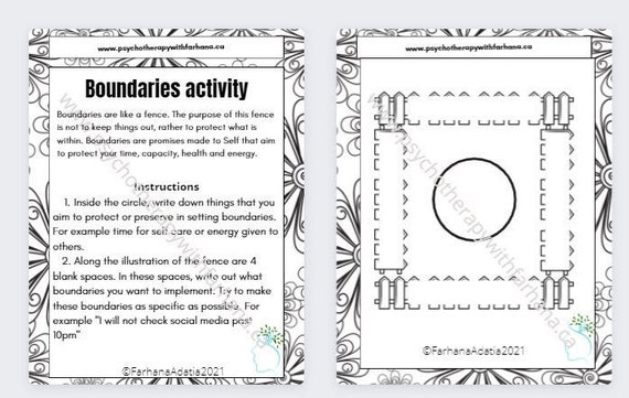 boundary activity worksheet etsy australia