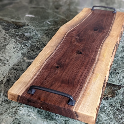 Black Walnut Charcuterie Board Live Edge With Bark Serving - Etsy