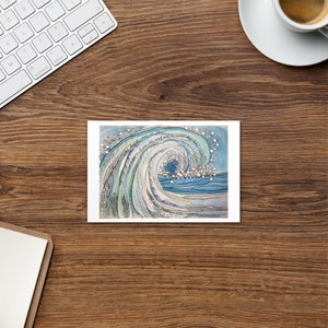 El viento y las olas le obedecen, postal de arte bíblico