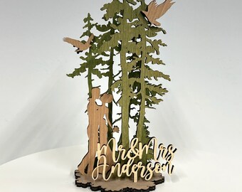 Personalized Centerpieces for wedding - Personalized Tall Pine Wedding Centerpiece - Rustic Wedding Center Pieces - Huge Quantity Discounts!