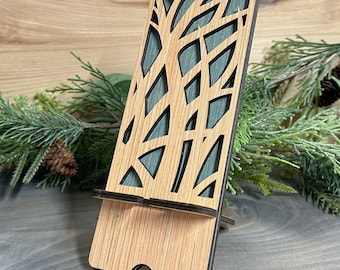 Laser Cut Wood Phone Stand and Decor - Bamboo Theme - Nature Phone Stand - Tree Phone Stand