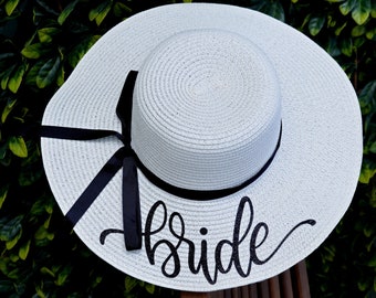 Bride Sun Hat | Bride Beach Hat | Honeymoon Bachelorette Bridal Shower Gift