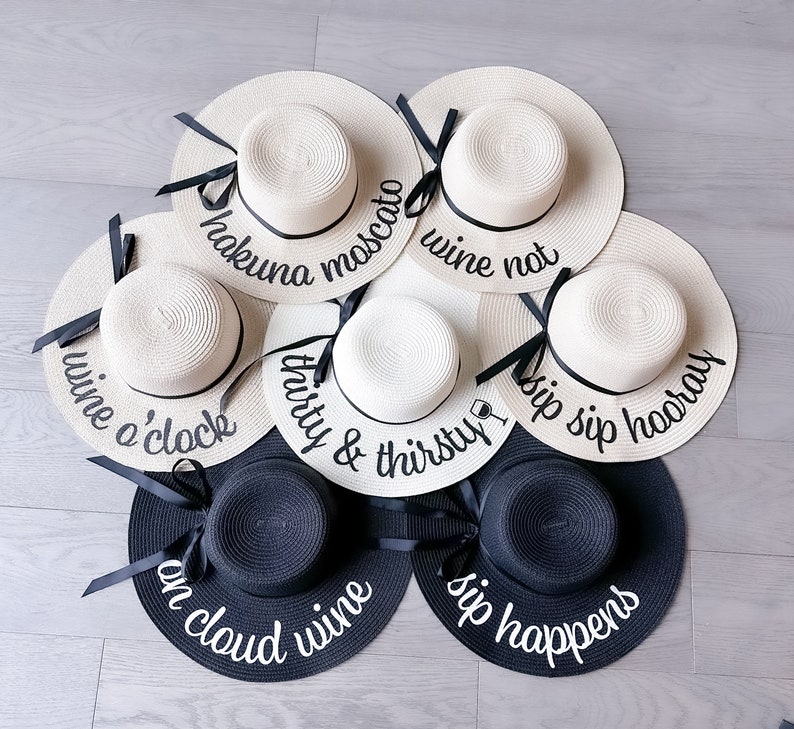 Wine Tasting Sun Hat Winery Bachelorette Party Sun Hats Etsy