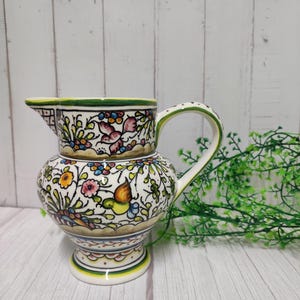 Jug/ Vase/ Handmade Portuguese Vase/ Portuguese ceramics/ Water/ Wine/ Handmade decoration/ Coimbra painting/ Vintage/ Coimbra/ Portugal
