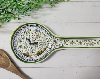 Portacucharas/Reposacucharas/Soporte de cerámica/Cerámica portuguesa/Cerámica/Pintado a mano/Pintura de Coimbra/Cerámica Conimbriga/Coimbra/Portugal