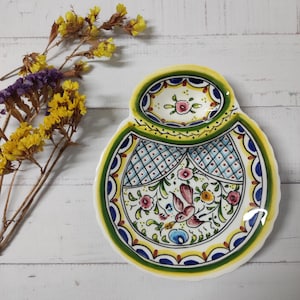 Olive dish/ Appetizers/ Portuguese Ceramics/ Handpainted/ Traditional Decoration/ Artistic Decoration/ Coimbra Painting/ Coimbra/ Portugal