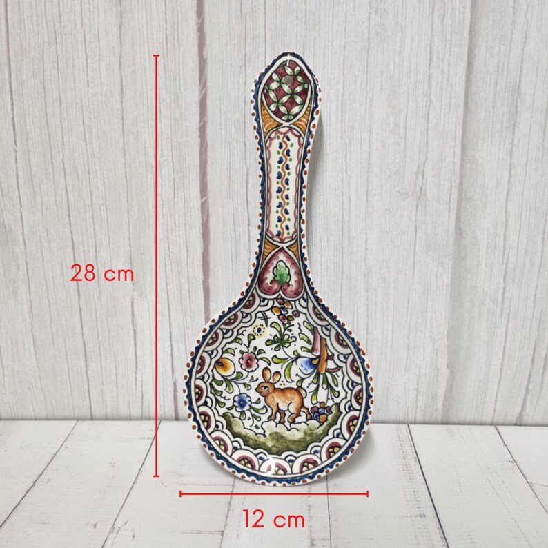 Portuguese Handmade Spoon Holder, Ceramic Holder, Portuguese Ceramics, Hand Painting, Coimbra