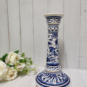 Bougeoir peint à la main/ Bougeoir vintage/ Décoration d'intérieur/ Poterie Portugal/ Peinture du siècle/ Céramique du Portugal/ Coimbra