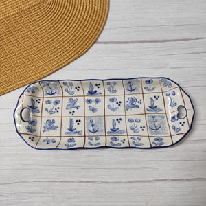 Taca na przystawki z portugalskich płytek/ Portugalskie płytki ceramiczne/ Taca dekoracyjna/ Unikalna ręcznie malowana taca/ Portugalska ceramika/ Portugalska ceramika