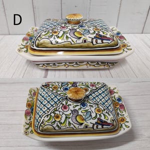 Mantequera de cerámica pintada a mano – Cerámica portuguesa de Coimbra – Decoración de cocina única – Regalo de vajilla vintage imagen 7